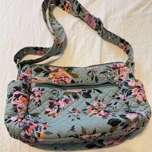 Vera Bradley Women's Cotton On the Go Crossbody Bag Perennials Gray